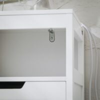 Mobiletto Bagno Due Ante Mobile Da Bagno Armadietto Da Terra Due Ante Doppia Apertura Bianco 70x35x90cm BZR121-W Mobili Bagno - 2