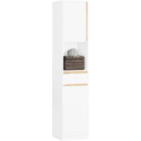 SoBuy BZR80-W Mobile Colonna Bagno, Armadietto da Ripostiglio, Mobile Ripostiglio Stretto con 2 Porte, Cassetto, Scomparto e Ripiani Regolabili Bianco