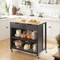 FKW74-SCH SoBuy Penisola Cucina Piano di Lavoro per Cucina con 2 cassetti a 2 Ripiani L100*P60*A94CM 