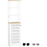 SoBuy Mobile Alto Colonna Bagno Salvasapzio Mobile Bagno Mobiletto Cucina Armadio Bagno BZR43-W
