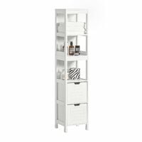 SoBuy Mobiletto Bagno Colonna Bagno Cassettiera Bagno salvaspazio L30P30A145 cm Bianco FRG126-W