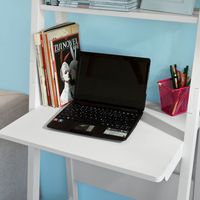 SoBuy moderno scaffale a scala con scrivania salvaspazio colore:bianco FRG60-W,IT
