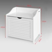 Cesto Portabiancheria Con Sacco - In MDF Bianco - 47x43x32 Cm - Con Piedini - SoBuy - Foto 8