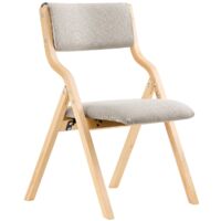SoBuy Sedia pieghevole Stil Sedia Sedia da scrivania in betulla Grigio FST40-HG