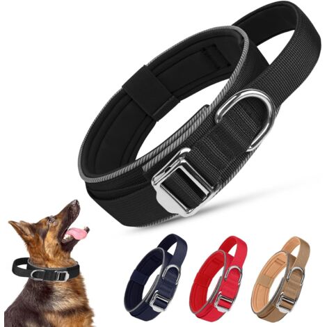 Collier Chien Tactique Réglable Avec Poignée - Nylon Militaire, Boucle Métal, Tailles M/L/XL, Pour Dressage Et Sport