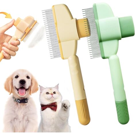 Brosse « Poils Activ'Pet » Pour Chien Et Chat - Élimination Poils Morts, Démêlage Doux - Pour Poils Courts/moyens - Dimensions 14.6x6.8 Cm