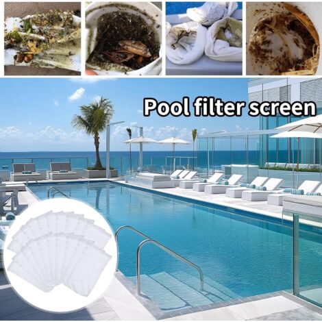 Lot De 20 Chaussettes Skimmer Piscine 20x12cm - Filtre Nylon Élastique Réutilisable