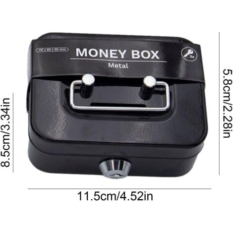 Caisse Métallique Avec Serrure à Combinaison – 15x12x13 Cm – Plateau à Billets Amovible – Idéale Pour Rangement Sécurisé