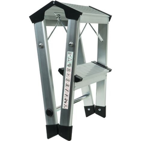 Sgabello Pieghevole HYTAMA 2 Gradini - Acciaio Laccato Bianco Salvaspazio - Foto 7