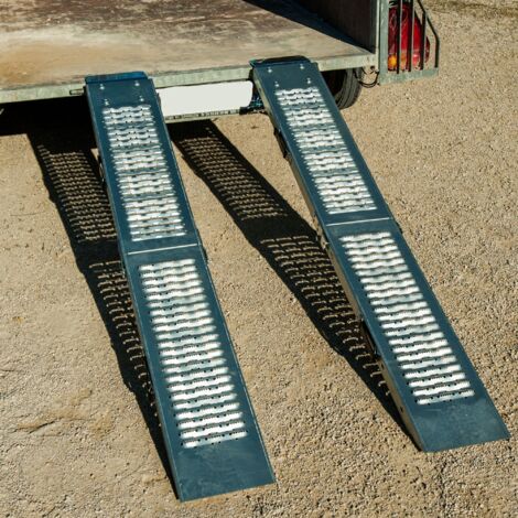 XPOtool Set 2 Rampe Di Carico Pieghevoli In 3 Parti Max. 800kg 195,5x23cm, Acciaio Antiscivolo Per Moto - Foto 9