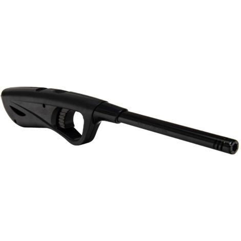 Accendino a gas ricaricabile a 360°, flessibile, accendino a gas, a asta lunga, antivento, per candele, camino, barbecue, forno, cucina (nero, M