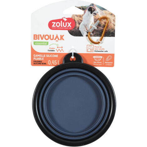 Piatto da viaggio pieghevole Bivouak in silicone blu 450 ml – Zolux