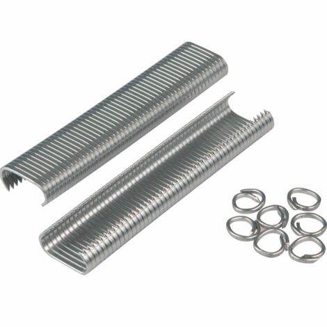 Windhager Anelli di Filo a Forma di C, Adatti per pinze ad Anello di Recinzione, per collegare Griglie e trecce di Tutti i Tipi, 1000 Pezzi, 6-10 mm, zincati, 06214