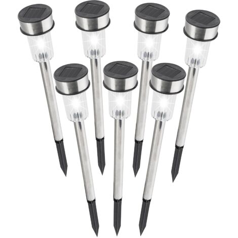 Palo solare in acciaio inox 7 pezzi h.36cm
