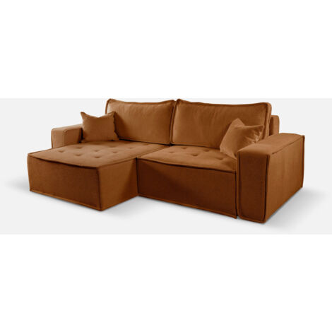 L-förmiges Bohoo-Ecksofa mit Schlaffunktion Ziegel Links (1/4)