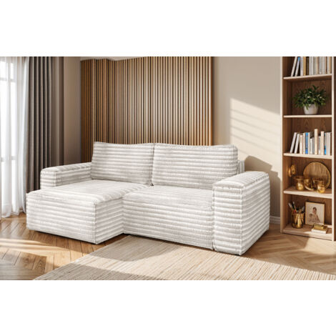 L-förmiges Bohoo-Ecksofa mit Schlaffunktion stoff Velo Ecru Links (1/5)