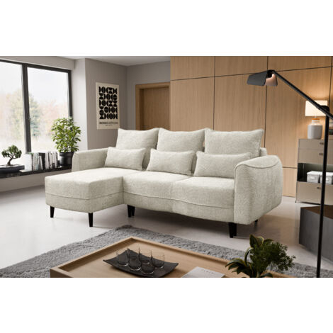 Ecksofa Selio mit Schlaffunktion und Bettzeugcontainer Ecru Links (1/5)