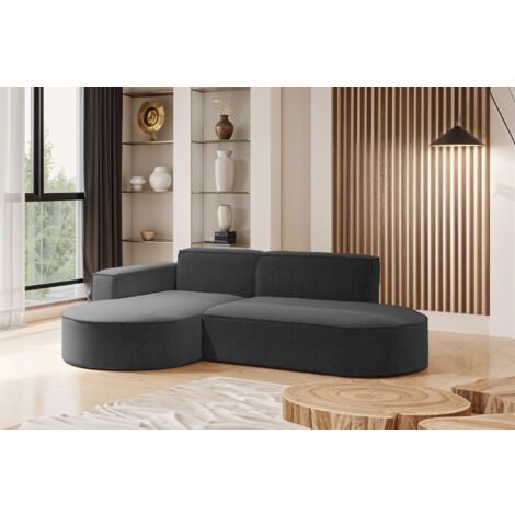 Modernes L-förmiges Designer-Ecksofa Modena Studio stoff Raven Graphit Links (1/4)