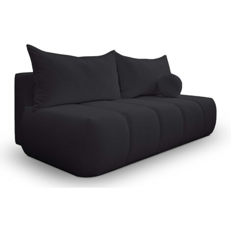 Dreisitziges Sofa PIANO mit Schlaffunktion Schwarz (1/5)
