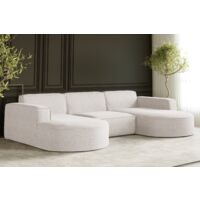 Ecksofa, Sofa U form, Couch U form MODENA U STUDIO stoff Neve Ecru