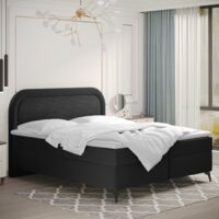 Boxspringbett mit bettkasten und topper Valentino, mehrere Größen Paros/Poso 200x200 cm Schwarz