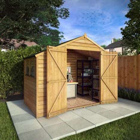 Waltons Overlap Apex Wooden Garden Workshop Storage Shed - 5 x 10