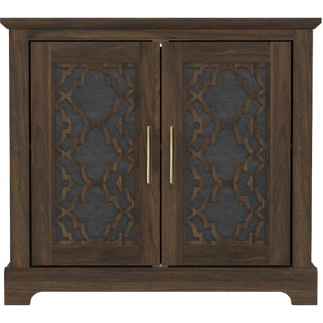 Buffet 2 portes GALANO Enfield, 82.2cm W X 39.8cm D X 74.4cm H – pour salon, entrée, couloir, cuisine – Couleur noyer royal