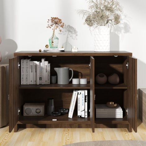 Buffet GALANO Newark 3 Portes, 115.6cm W X 39.8cm D X 77.6cm H, Style Moderne, Couleur noyer royal