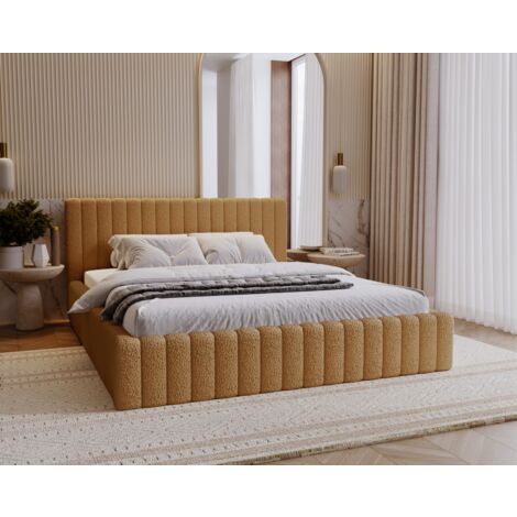 Lit double 180x200 Billo - Lit avec sommier, tête de lit - lit adulte - Orange (Anthology 10)