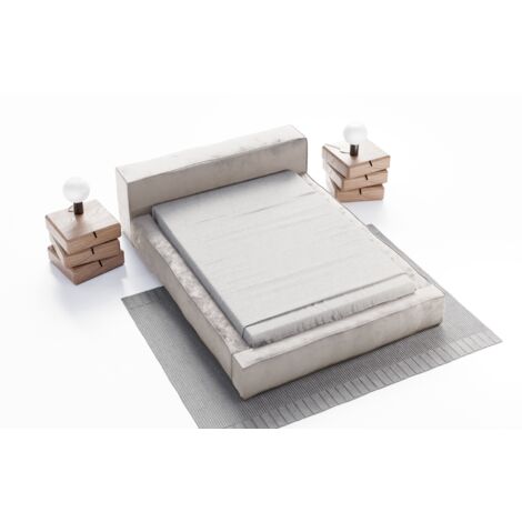 Lit double 160x200 Bueno - sommier à lattes & coffre de lit - Argent (Infinity 14) (1/5)