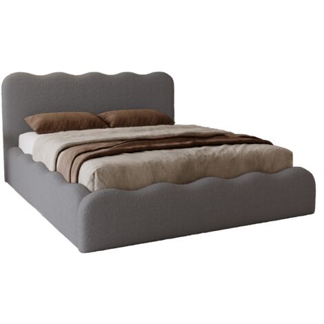 Lit coffre avec Rangement Wave, Lit double 180x200 cm, Lit bouclé Gris foncé (Anthology 18) (1/5)