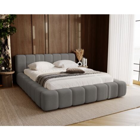 Emporius Lit coffre 180x200 cm Bolonia, avec rangement, velours, mousse épaisse, Gris foncé (1/5)