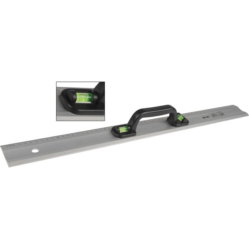 Règle Silverline 900mm Avec Niveau - Aluminium Biseauté - Graduation Métrique/Impériale