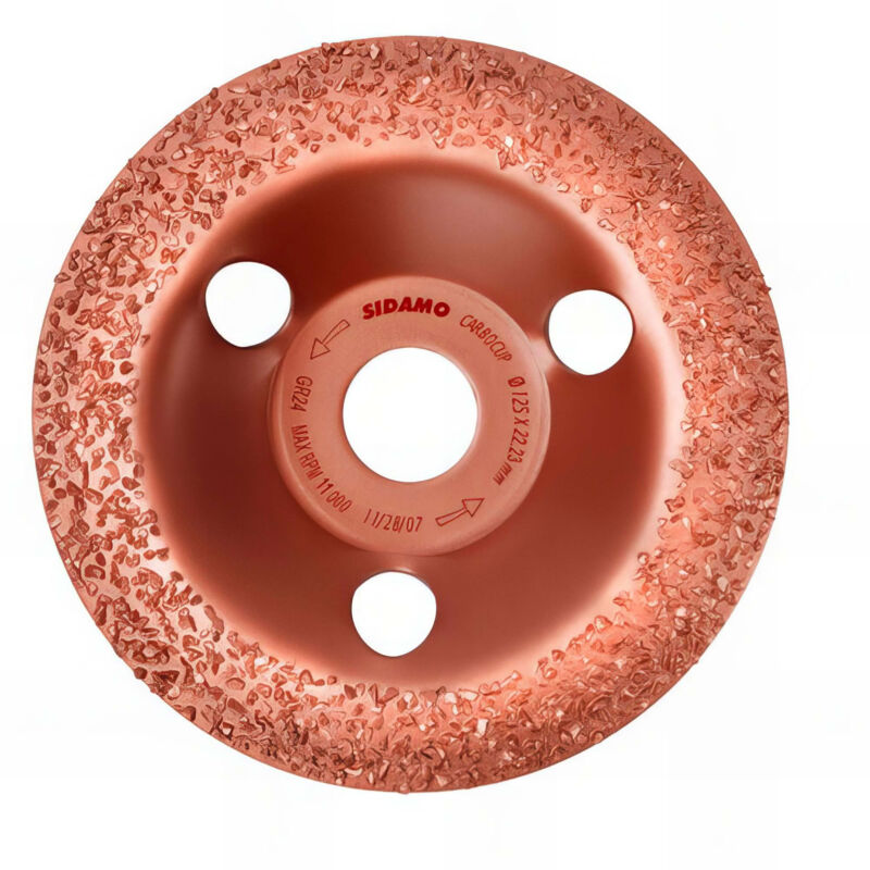 Plateau à poncer carbure - D.115 x 22,23 mm Gr 14 Convexe - Carbocup - multi-matériaux - 10805021 - Sidamo