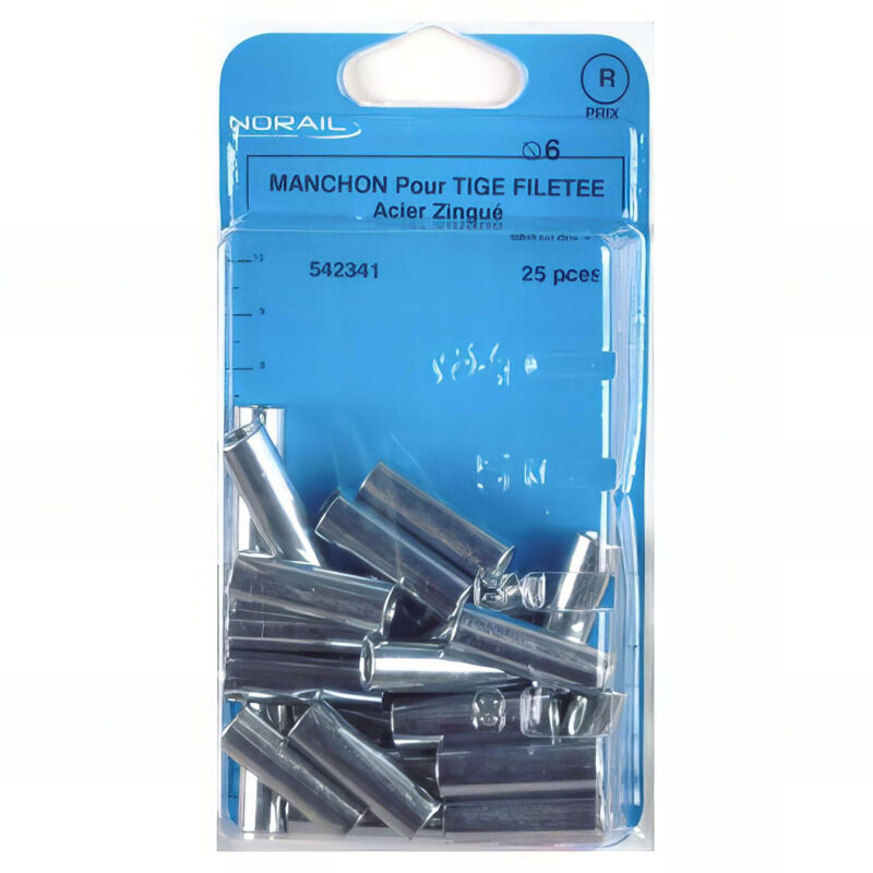SECCARO - Lot de 20 manchons filetés M8 x 20 mm, en acier SECCARO - Lot de 20 manchons filetés M8 x 20 mm, en acier