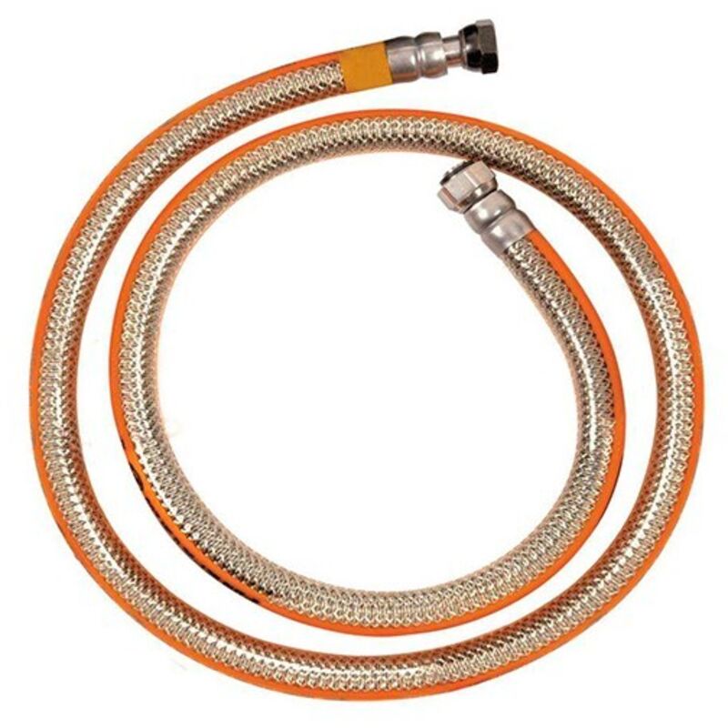 Ribitech Tubo Per Gas Butano/Propano – Lunghezza 1,50 M, Diametro 6x12, Con Raccordi E Fascette, Norme UE - 2