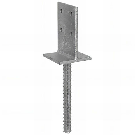 Pied de poteau en âme zingué à ancrer - 90 x 130 x 8 mm