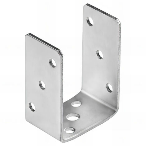 Embase pied de poteau en U zinguée à visser - 81 x 120 x 5 mm (1/5)