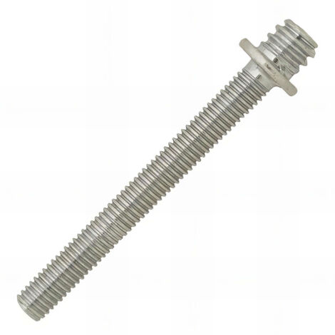 100 pattes vis métaux avec collerette, zingué blanc - M7 x 150 mm - M4 x 40 mm