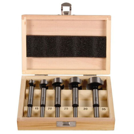 Coffret 5 Mèches à Façonner Carbure ENT - Diamètres 15 à 35 Mm, Queue 10 Mm, Pour Bois Dur Et Panneaux - 5