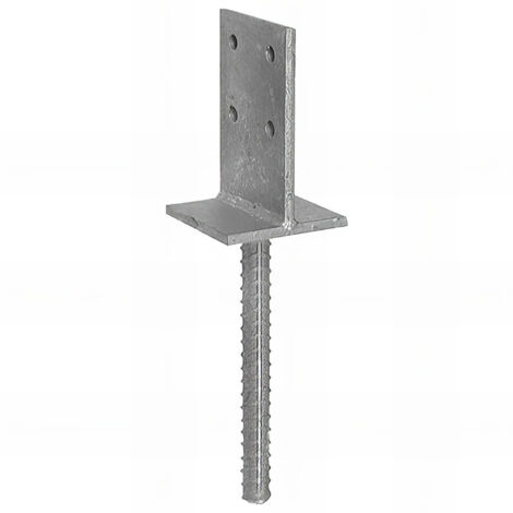 Pied de poteau en âme zingué à ancrer - 70 x 130 x 8 mm