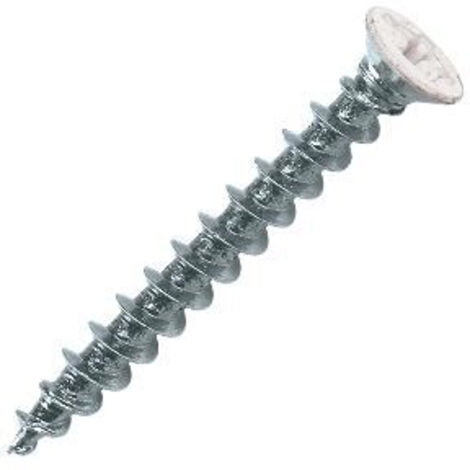 1000 vis PVC plast tête fraisée 120° PH2, acier zingué blanc - 4.2 x 22 mm (1/5)