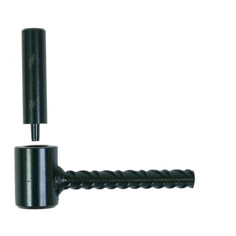 Gonds de portail Parpaing - Fer à béton D. 16 x 200 mm - Gonds D. 20 mm - Noir - Seau de 16 pcs