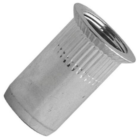 Scell-It – 100 écrous à sertir crantés D. M8 x 19 mm – Acier zingué TF – Résistance à la traction 31 400N – Pour assemblages solides (1/3)
