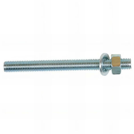 10 Tiges filetées pour scellement à la résine M10 x 110 mm avec écrou et rondelle - Zingué (1/2)