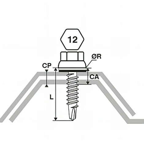 Vis Autoperceuses Tête Hexagonale à Embase Crantée - Acier Zn 6,3x22 Mm - Foto 10