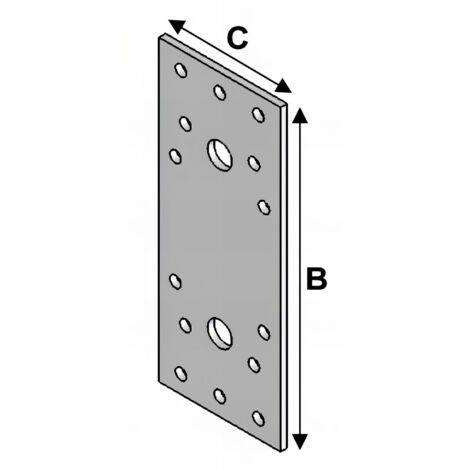 Connecteur plat avec trous (L x l x ép) 200 x 90 x 3,0 mm - AL-CP200090 - Alsafix (1/2)