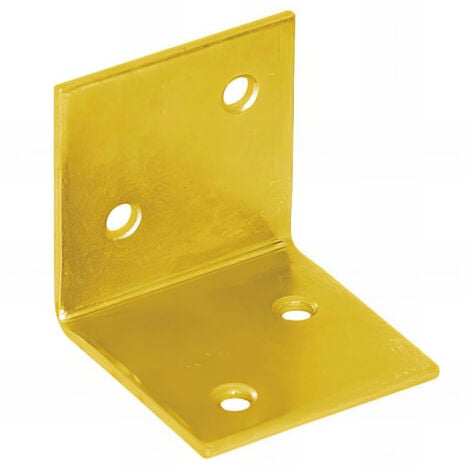 Équerre large galvanisée jaune - 40 x 40 x 40 x 1,5 mm