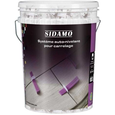 Sidamo – Seau 1000 croisillons auto-nivelants 1, 2 ou 3 mm – Pour carrelage grand format – Joints réguliers et niveau parfait