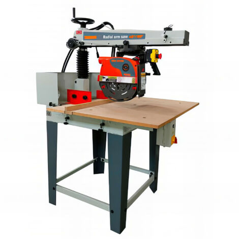 Scie à onglet radiale 305 mm – Profondeur de coupe 90 mm – Puissance 1500 W – Pour bois dur et teck – Inclinaison 0° à 45° – Holzprofi